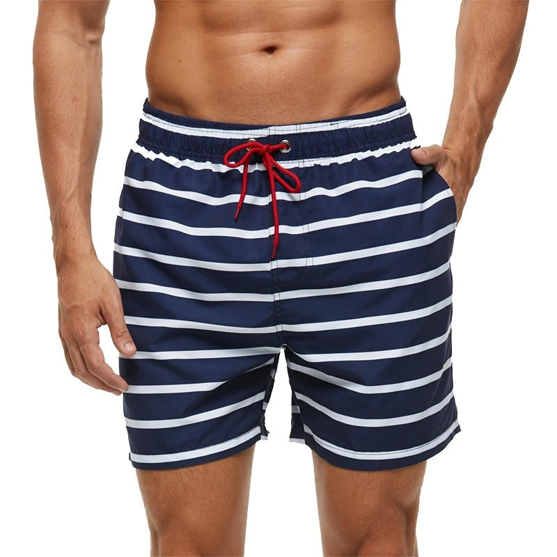 Lazaro | Men's Swim Shorts with Tropical Pineapple Print | Quick-Drying Swim Trunks with Drawstring and Side Pockets