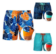 Thiago™ | Men's Swim Shorts with Inner Shorts | Anti-Chafing Swim Trunks with Snug Lining and Quick-Drying Material