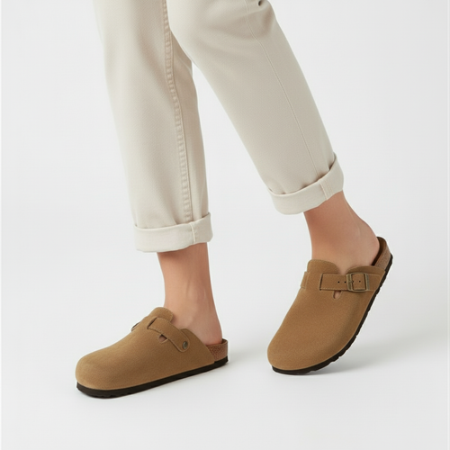 UrbanClassic | Suede Clogs with Buckle