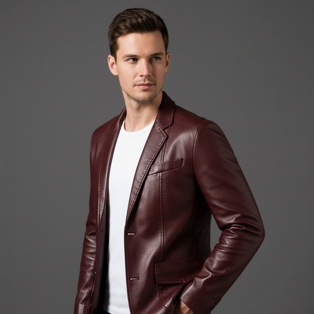 Lucenzo | Blazer effet cuir