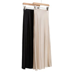 Monique | Elegant Silken Nederdel med Elastisk Taljebånd