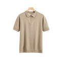 Santino™ | Finstrikket Herre Poloshirt med Halv Lynlås | Smart Casual Polo med Korte Ærmer og Moderne Polokrave