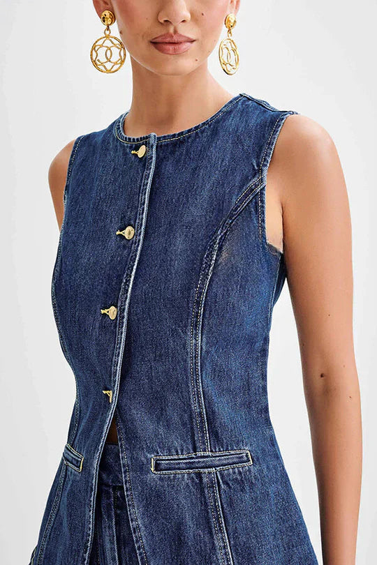 Élodie | Gilet in denim senza maniche da donna