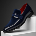 Valenzo | Klassiske Penny Loafers Med Glansfuld Finish Og Suede Detalje