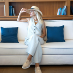 Amarisse™ | Damer To-Delte Vest Sæt | Elegant Co-ord Sommeroutfit med Ærmeløst Gilet og Vide Bukser med Høj Talje