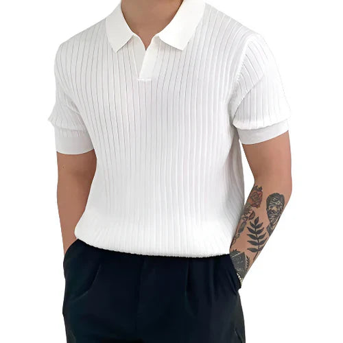 Rafael™ | Camiseta de Algodón con Canalé Suave como Seda y Malla para Ventilación y Comodidad