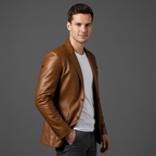 Lucenzo | Blazer effet cuir