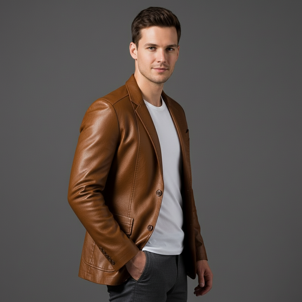 Lucenzo | Blazer effet cuir