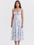 Flora | Vintage Midi-Kjole med Blomstermønster