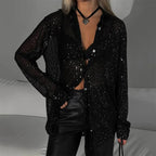 Luminara | Gennemsigtig Glimmerbluse