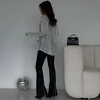Luminara | Gennemsigtig Glimmerbluse