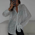 Luminara | Gennemsigtig Glimmerbluse