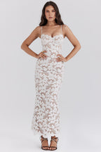 Elaria | Hvid Blonde Maxi Kjole