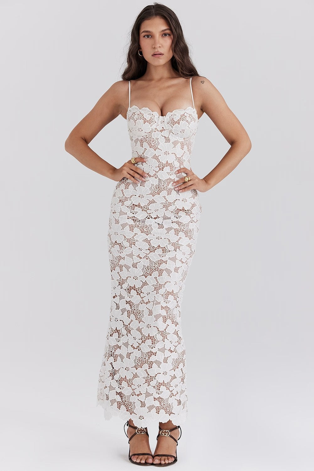 Elaria | Hvid Blonde Maxi Kjole