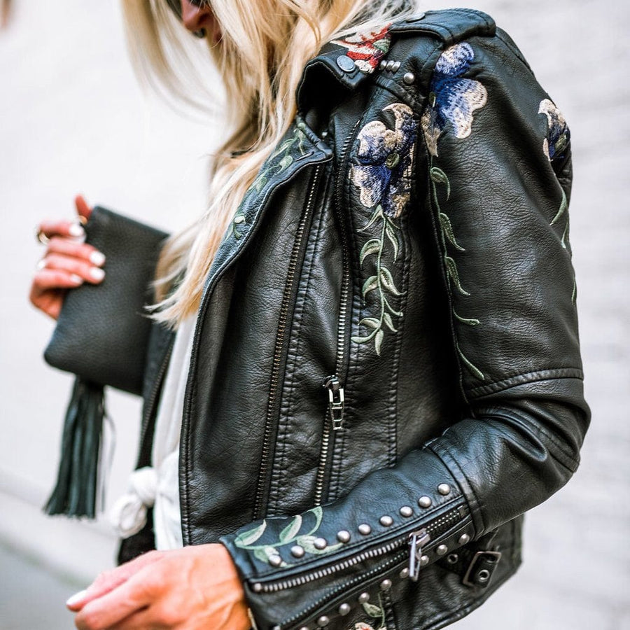 Aveline | Læderblomsterjakke