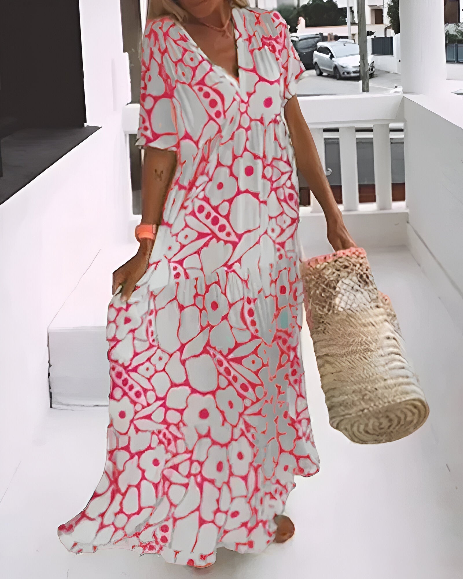Florivana | Abito Estivo Maxi con Motivo Floreale