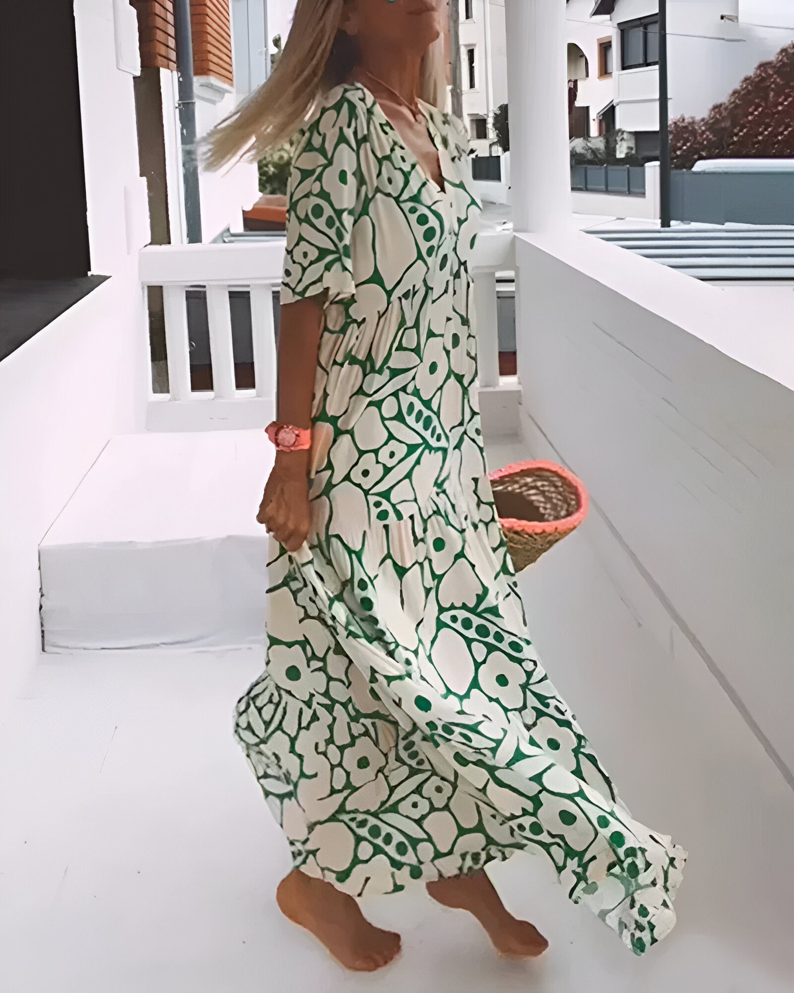 Florivana | Abito Estivo Maxi con Motivo Floreale