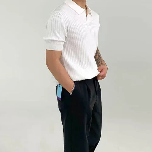 Rafael™ | Camiseta de Algodón con Canalé Suave como Seda y Malla para Ventilación y Comodidad