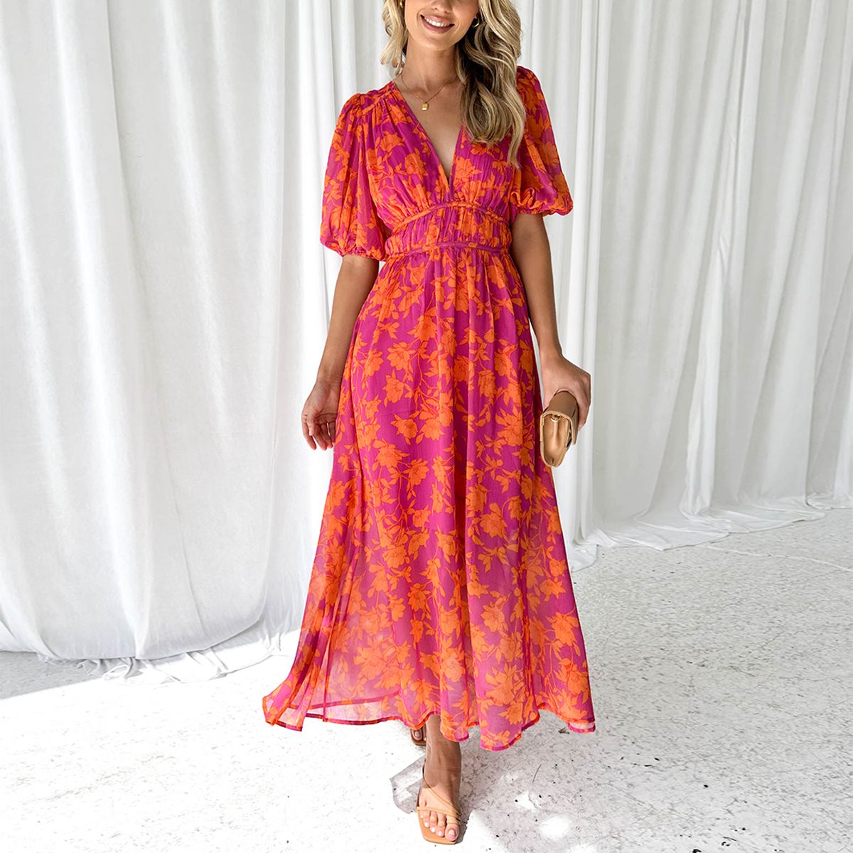Soléna | Damer Blomster Maxi Kjole
