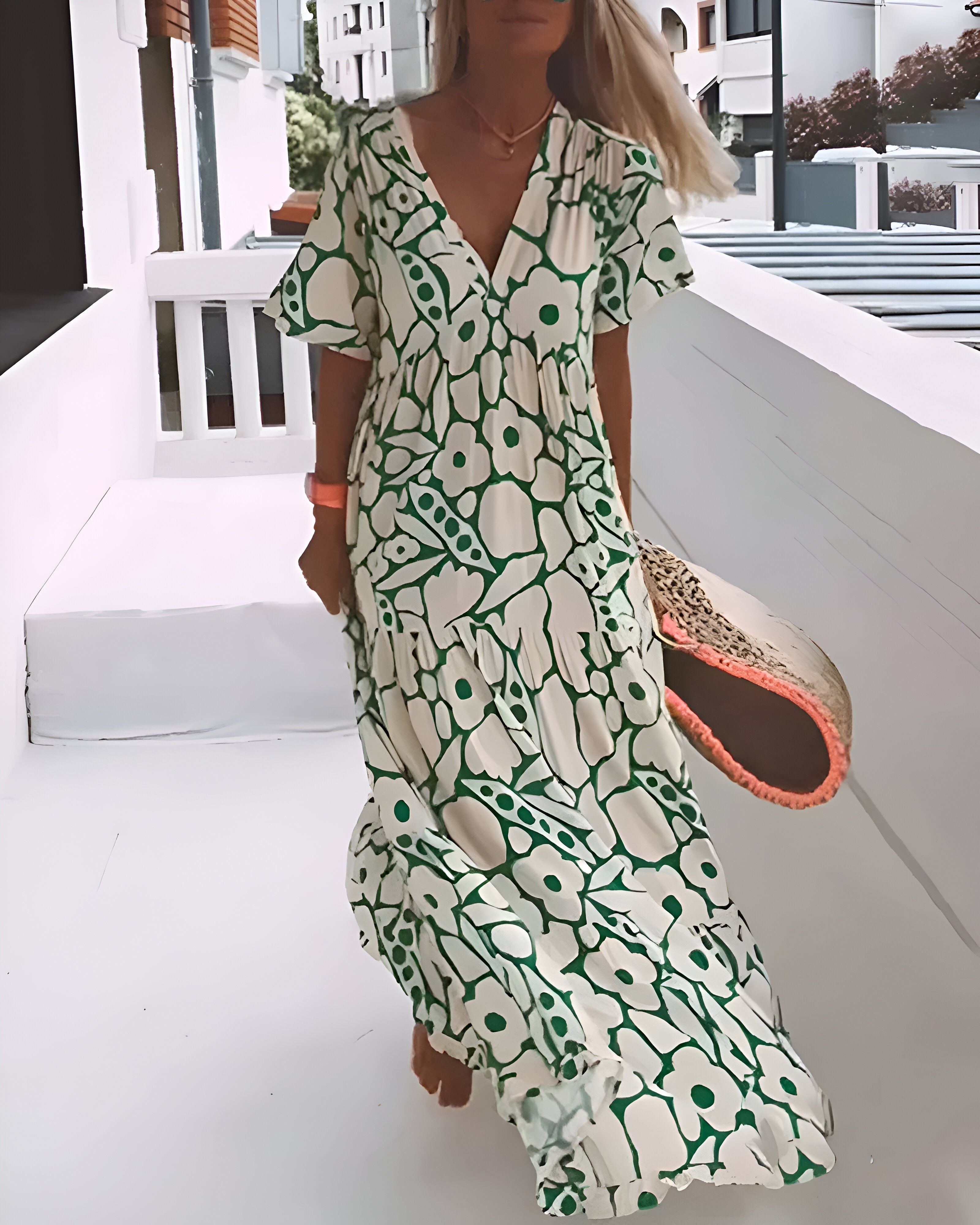 Florivana | Abito Estivo Maxi con Motivo Floreale