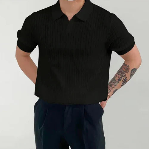 Rafael™ | Camiseta de Algodón con Canalé Suave como Seda y Malla para Ventilación y Comodidad