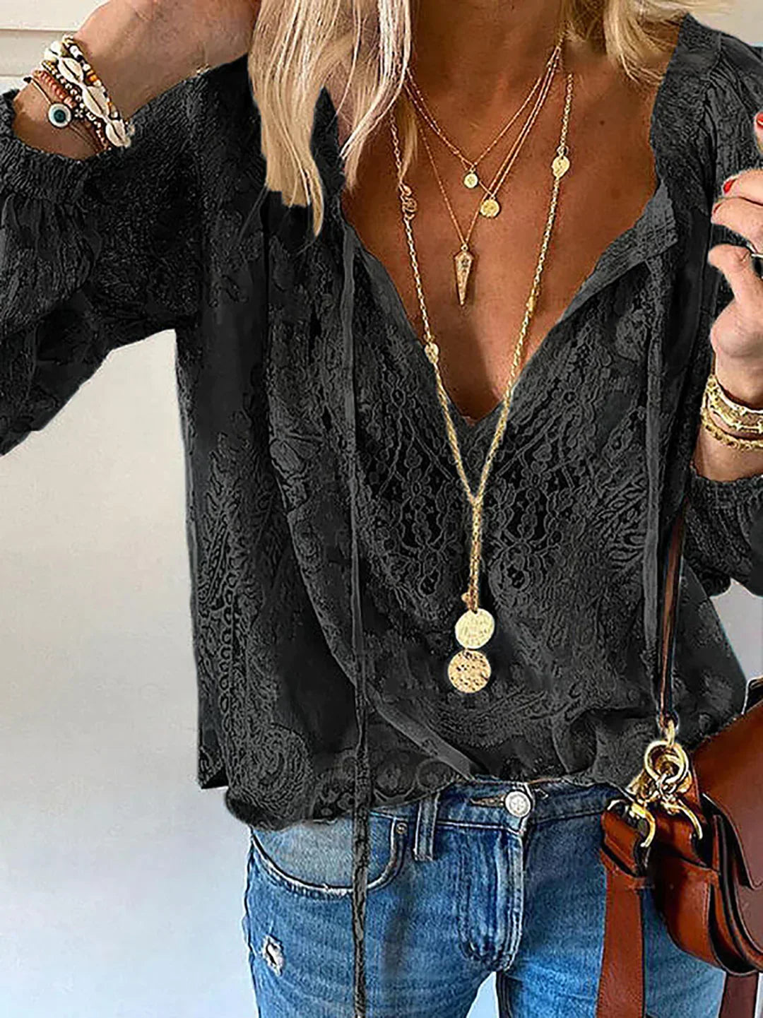Elanora | Blusa boho trasparente Donna