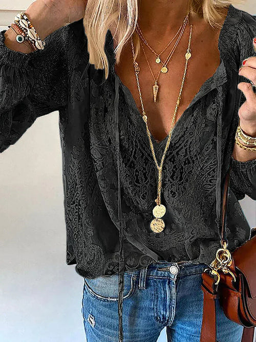 Elanora | Gennemsigtig Boho Bluse Damer