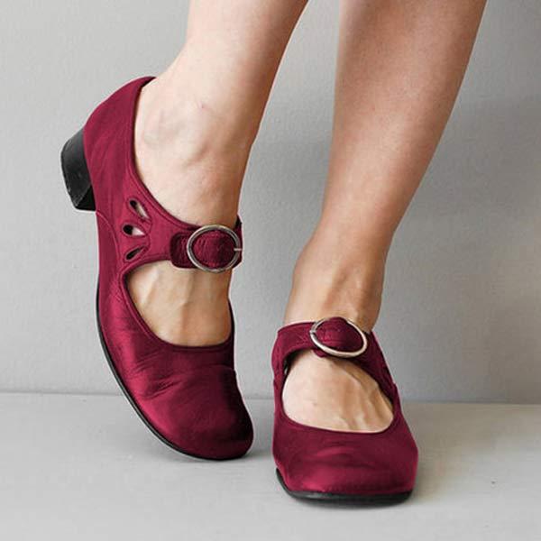 Isolde | Klassiske Mary Jane Pumps med Blokhæl