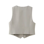 Amarisse™ | Damer To-Delte Vest Sæt | Elegant Co-ord Sommeroutfit med Ærmeløst Gilet og Vide Bukser med Høj Talje