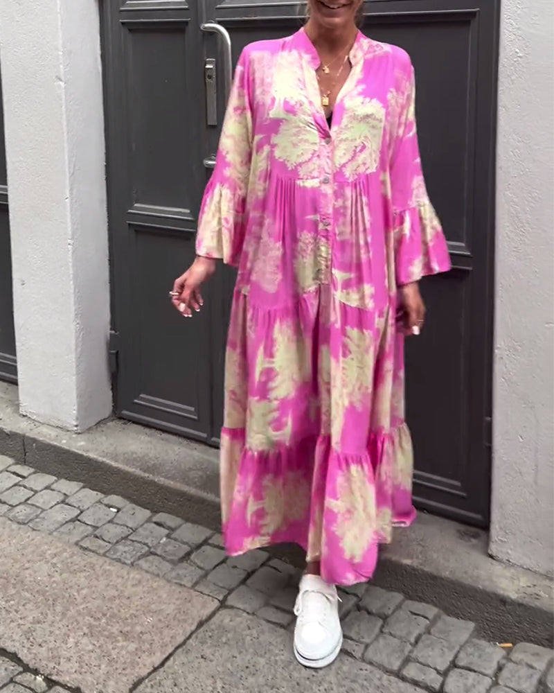 Eliana | Lang Kjole med Blomsterprint