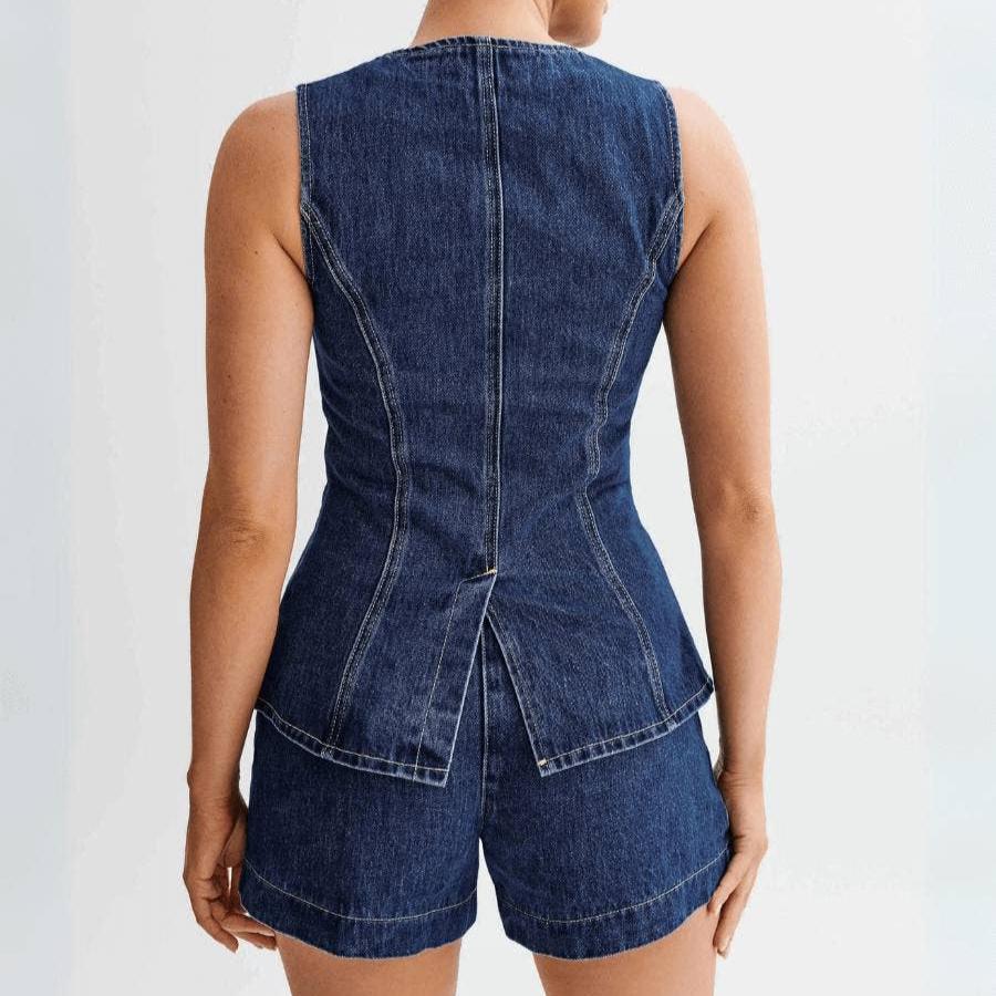 Élodie | Gilet in denim senza maniche da donna