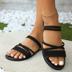Elanora | Flade Sandaler med Elastiske Remme