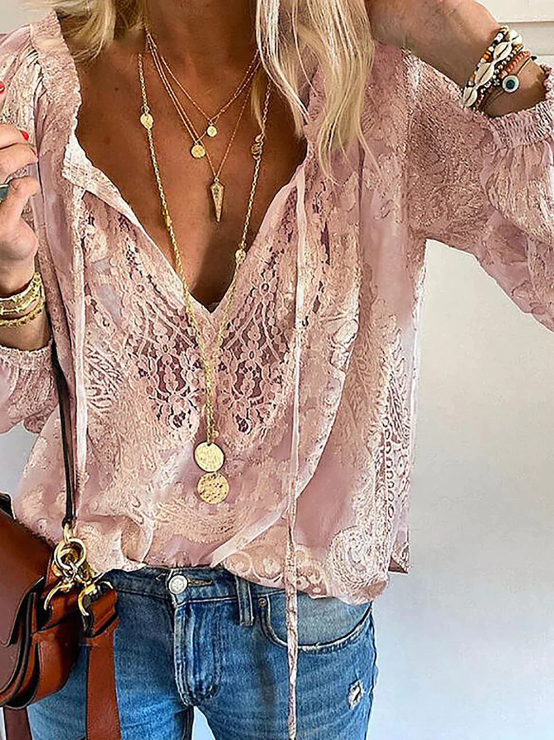 Elanora | Blusa boho trasparente Donna