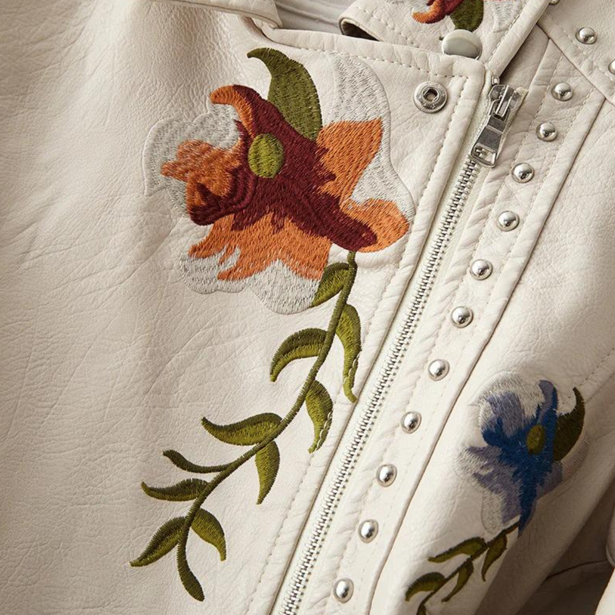 Aveline | Læderblomsterjakke
