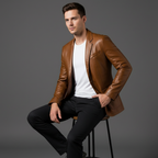 Lucenzo | Blazer effet cuir