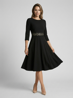 Vivienne | Vestido línea A con cintura de encaje elegante