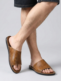 Paros | Minimalistisk Slide Sandal i Ægte Læder