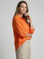 Leslie | Afslappet Skjortebluse Med Knappelukning