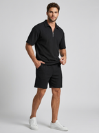Sven | Waffle Knit Polo and Shorts Set for Men