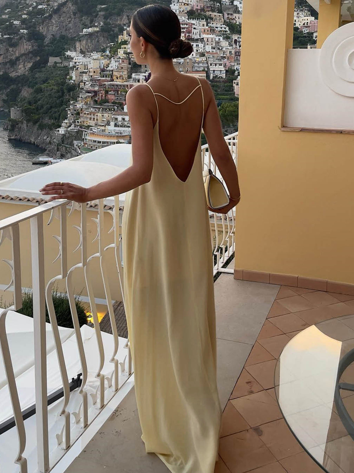 Roos | Abito in Raso Donna Lunghezza Maxi