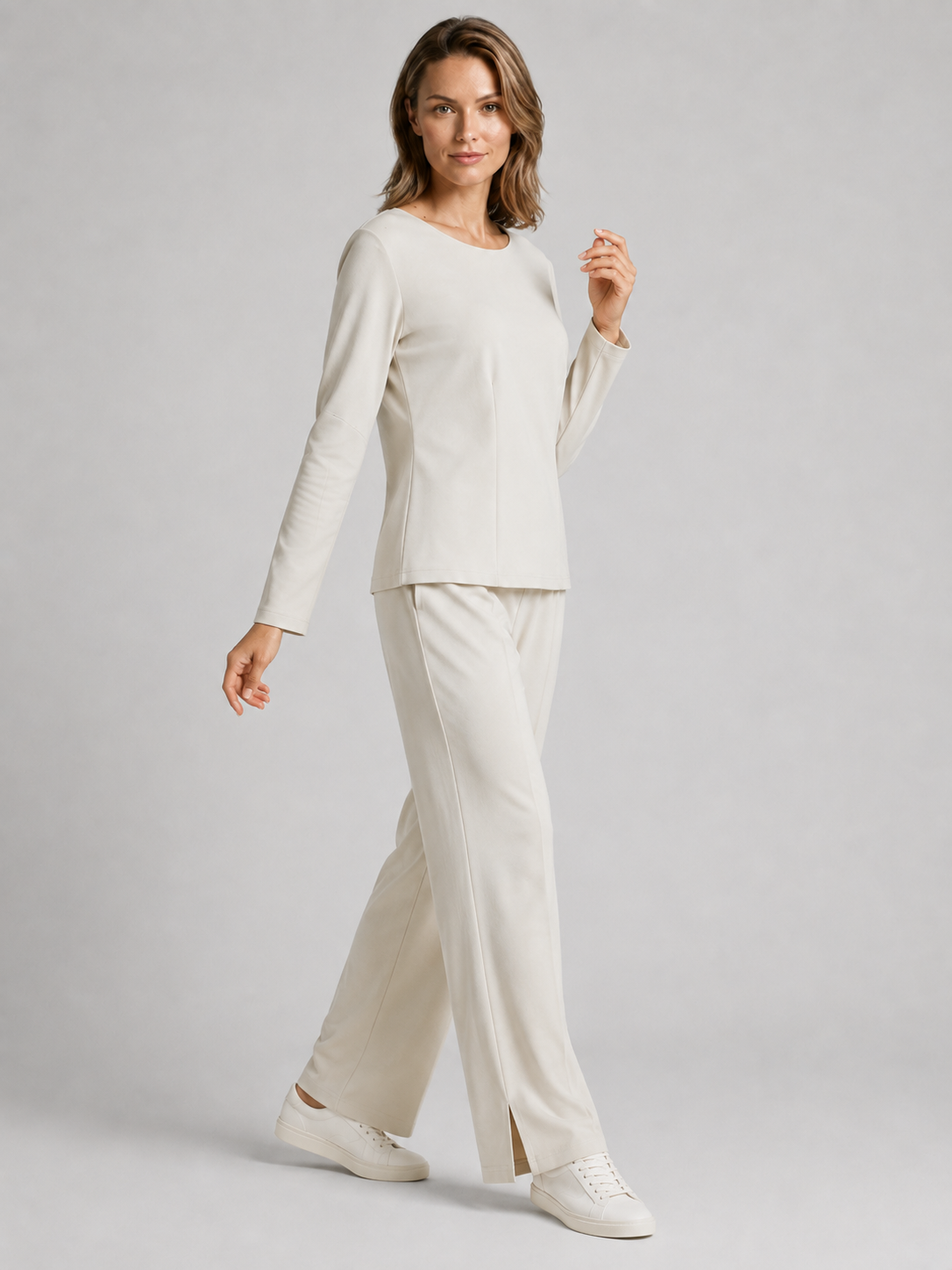 Elodie | Elegant Women's Two-Piece Set with Wide-Leg Trousers