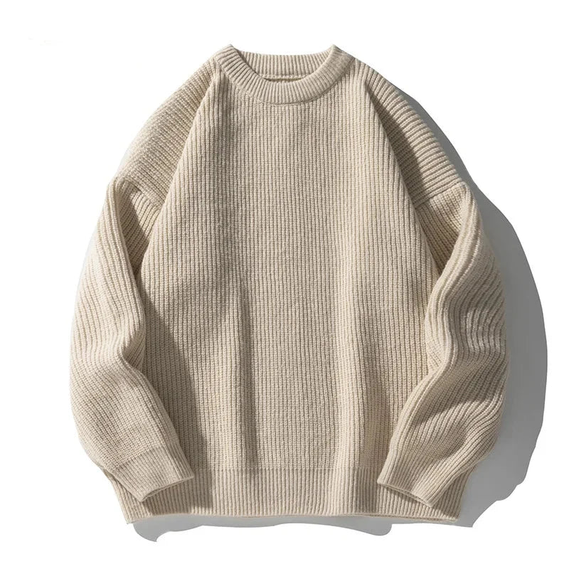 Emil | Herre Ribstrikket Sweater med Rund Hals