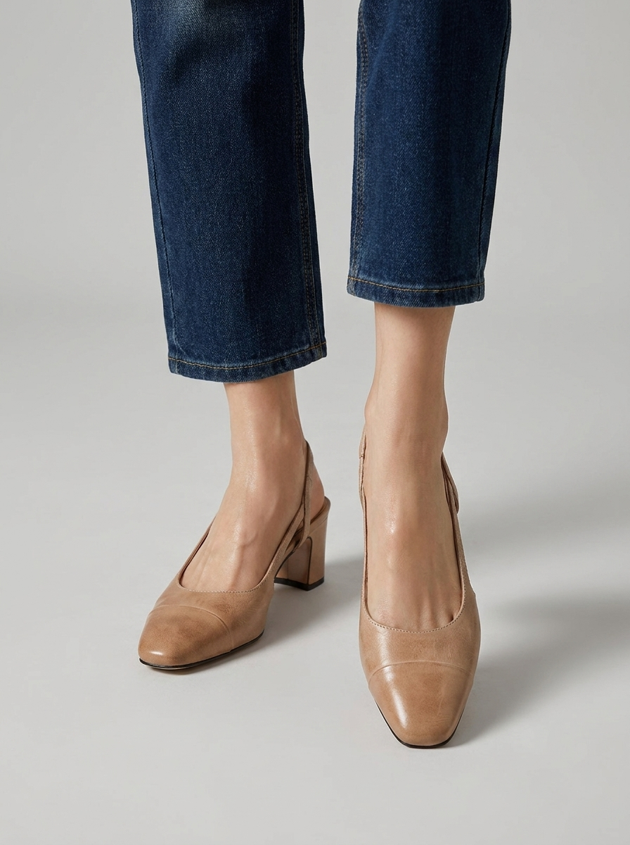 Aurielle | Slingback Pumps Med Blokhæl Til Dame
