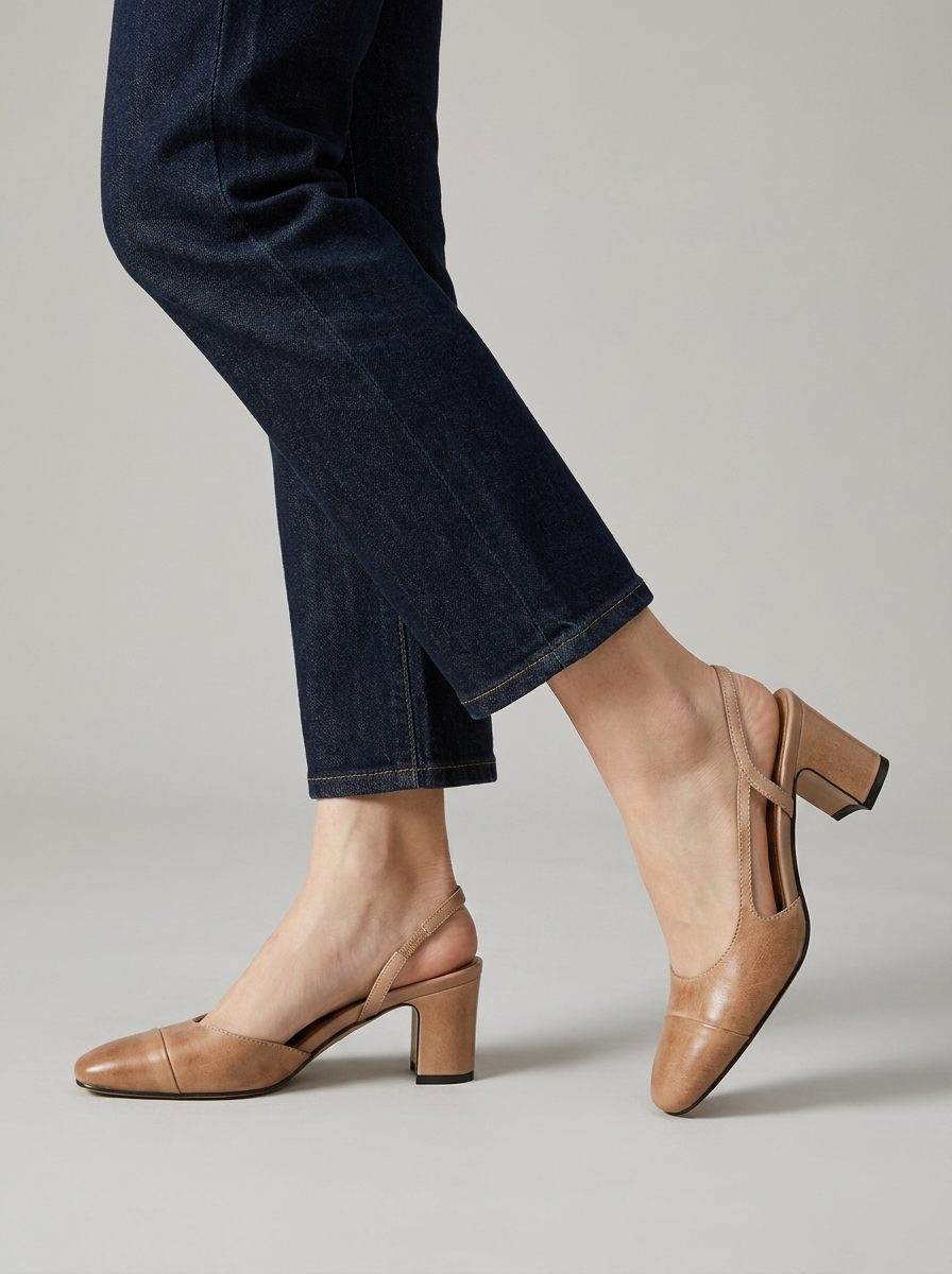 Aurielle | Slingback Pumps Med Blokhæl Til Dame