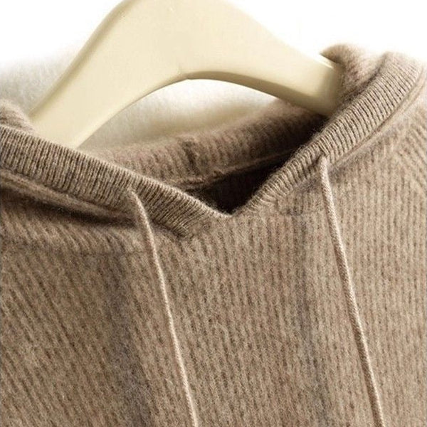 Amelie | Dame cashmere hoodie med snørehætte og afslappet pasform
