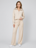 Lorena | Women's Two-Piece Set with Quarter-Zip and Wide-Leg Pants