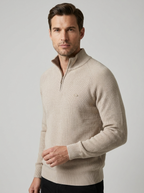 Marcello | Half Zip Herresweater med Opstående Krave