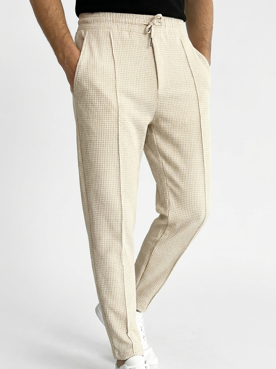 Leo | Men's Textured Joggers with Elastic Waist