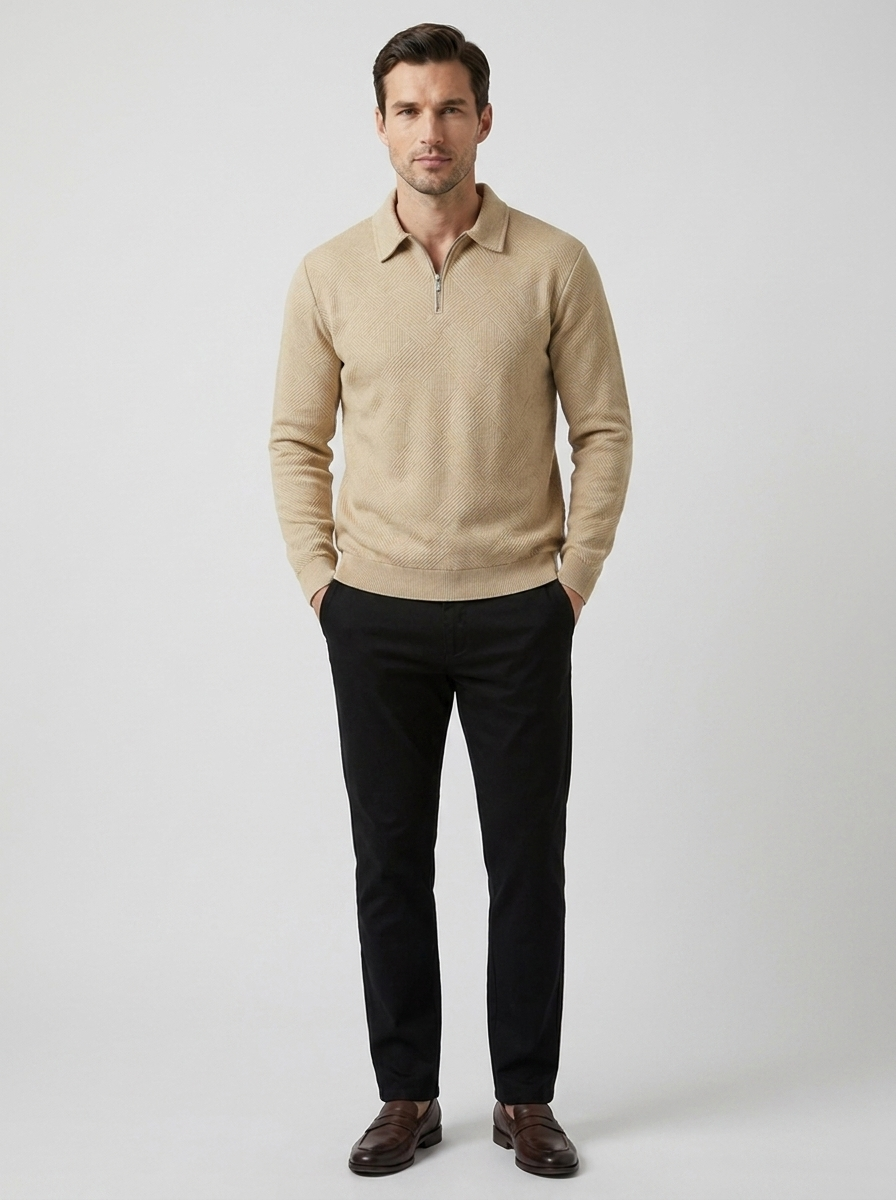 Marco | Men's Quarter-Zip Sweater with Revers Collar