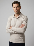 Matteo | Langærmet Herrepolo i Ensfarvet Design